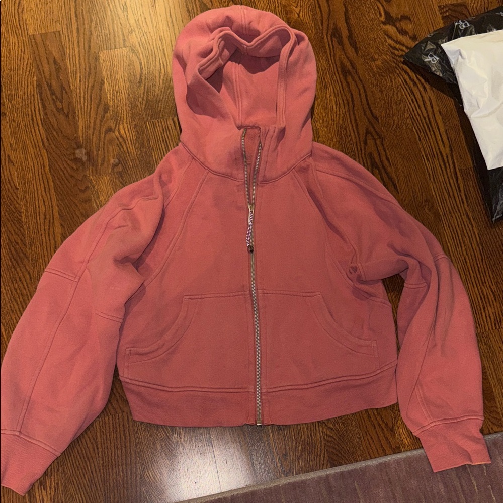 Lululemon Pink Scuba Zip Up Cropped